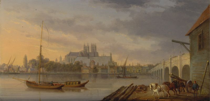 A view of Westminster Bridge and the Abbey, oil on canvas by William Anderson