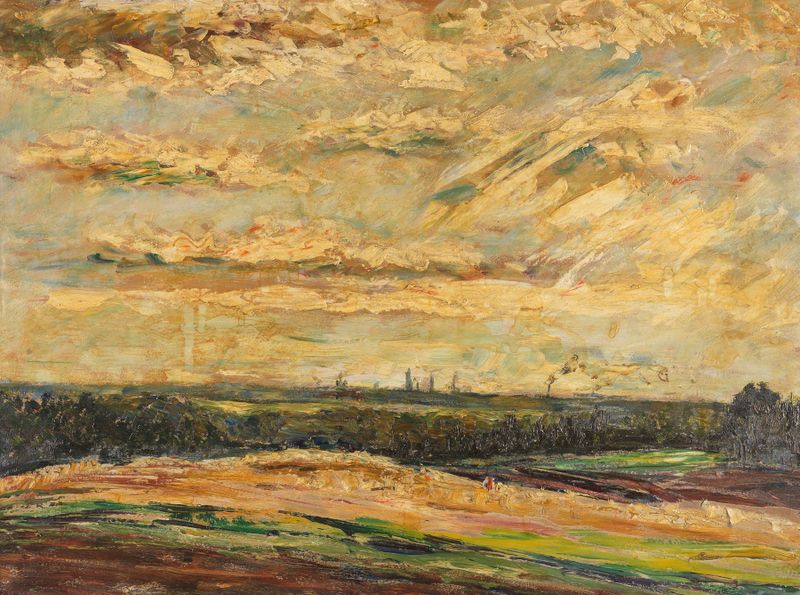 Landschaft bei Bremerhaven de Albert Schiestl-Arding, impressionismo, pintura de paisagem