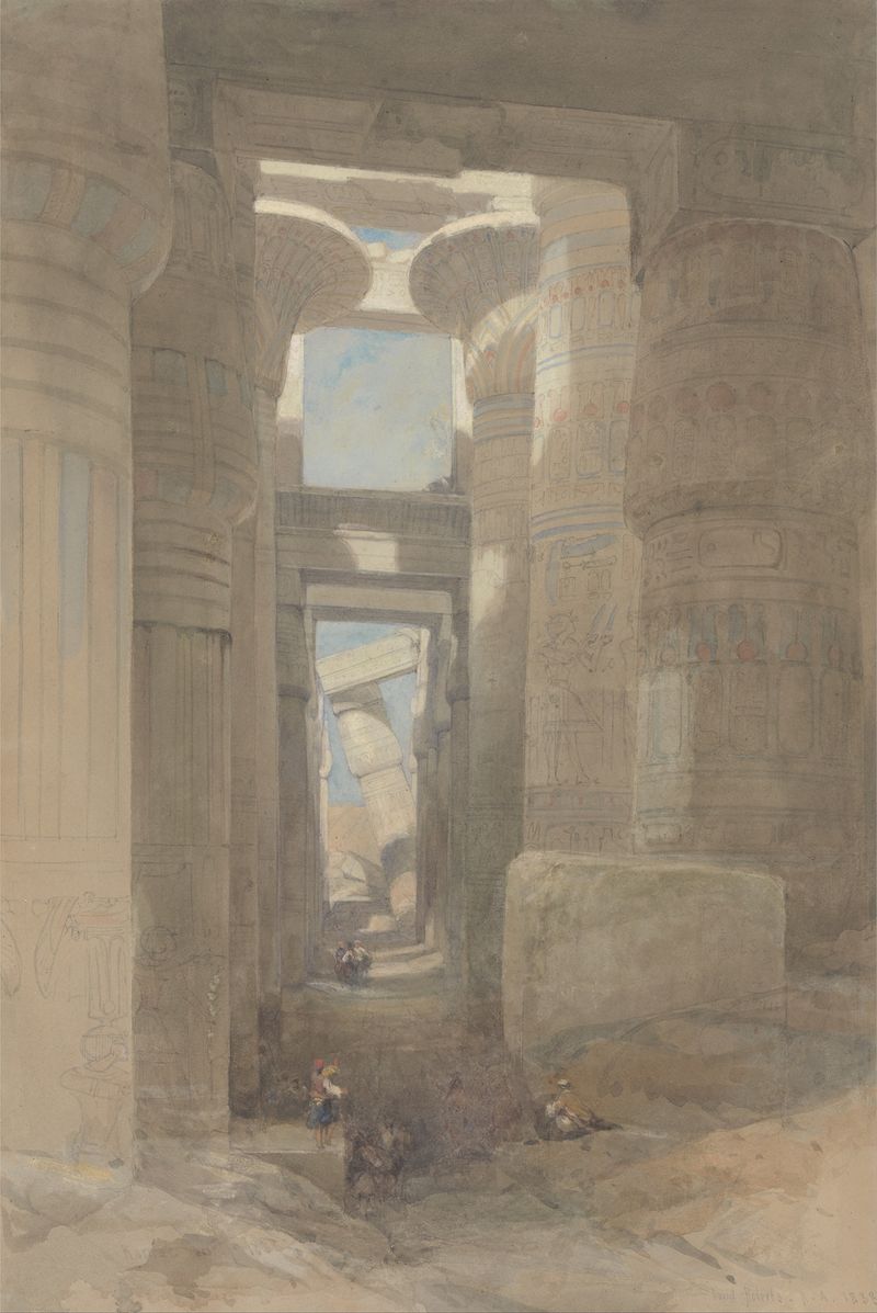 El Gran Templo de Amon Karnak, El Salón Hipostilo de David Roberts, óleo sobre lienzo