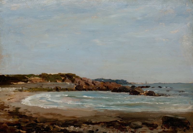 Marine scene of New England Coastline by Frederick Porter Vinton, oil painting