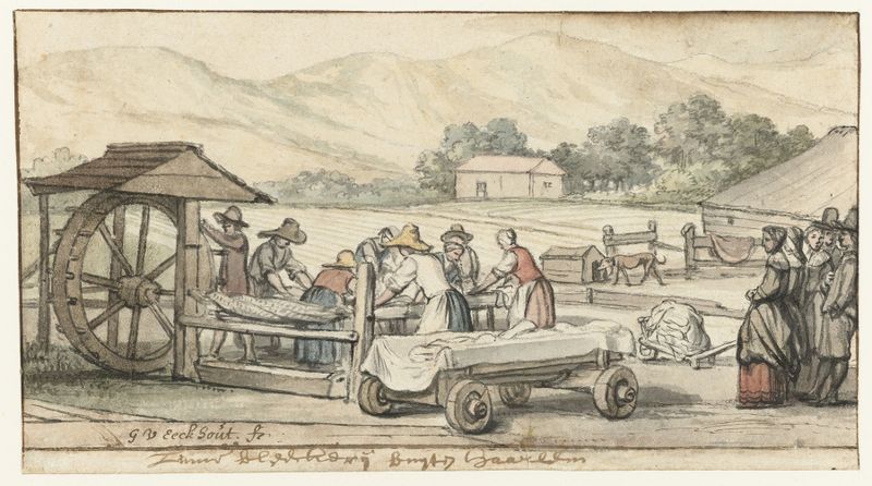 Os Campos de Alvejamento perto de Haarlem, óleo sobre tela de Gerbrand van den Eeckhout