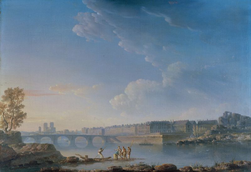 Le Pont de la Tournelle, oil on canvas by Alexandre-Jean Noël, depicting a bridge over the Seine.