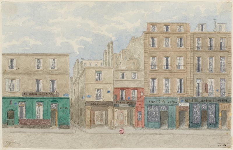 Architecture of Rue Beaubourg by Jules Gaildrau, oil on canvas