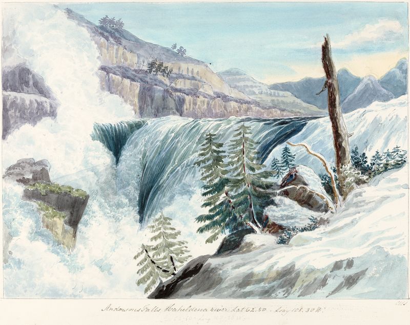 Pintura al óleo de Charles Hamilton Smith que representa el río Haheldessa con colores vibrantes