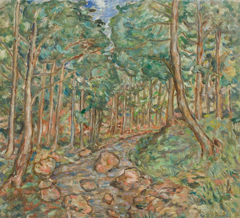 Polish Landscape by Tytus Czyżewski, featuring a serene landscape with warm earth tones.