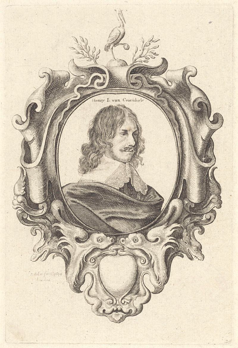 Retrato de Johannes Henricus van Craenhals, grabado de Wenceslaus Hollar