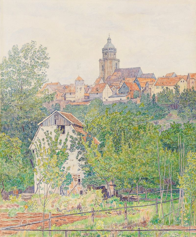 Landscape of Homberg an der Efze by Paul Baum, oil painting