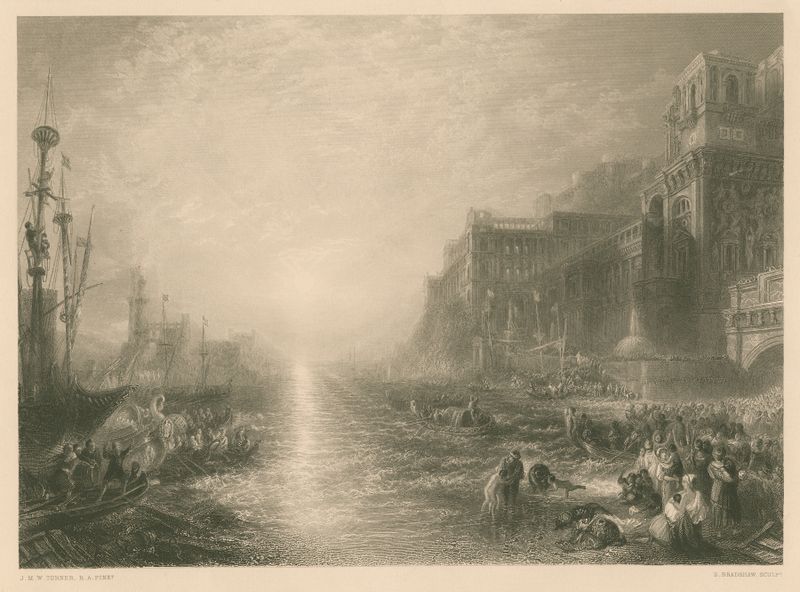 Historical scene of Regulus leaving Carthage, oil painting by Joseph Mallord William Turner