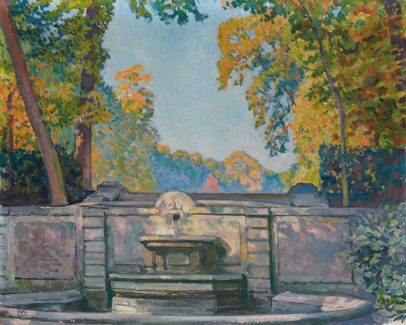 Fountain in Post-Impressionism style by Theo van Rysselberghe, 1917-22