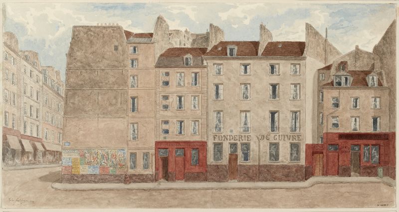 Rue des Trois-Portes, Nº1 à 5, 5ème arrondissement de Jules Gaildrau, óleo sobre lienzo