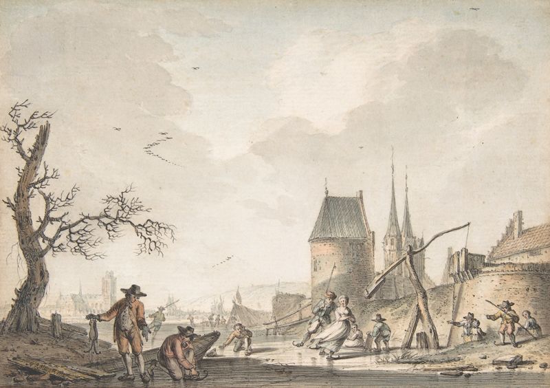 Winter landscape with trees and snow by Hendrik Meijer, 1776