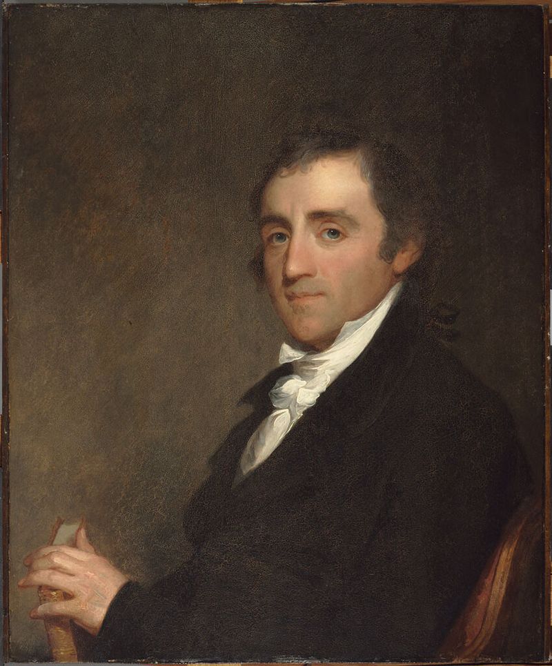 Retrato de Fisher Ames por Gilbert Stuart, medio de madera