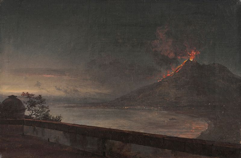Vista del paisaje de Vesubio desde Quisisana, pintura al óleo de Johan Christian Dahl