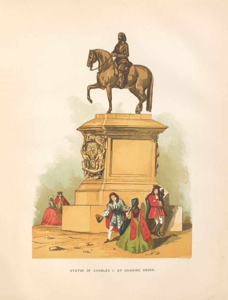 Bronze sculpture of Charles I on horseback by Charles Knight