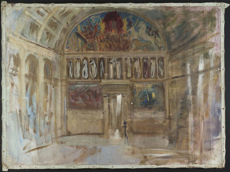 Cena interior com paredes e luz, óleo sobre tela de John Singer Sargent