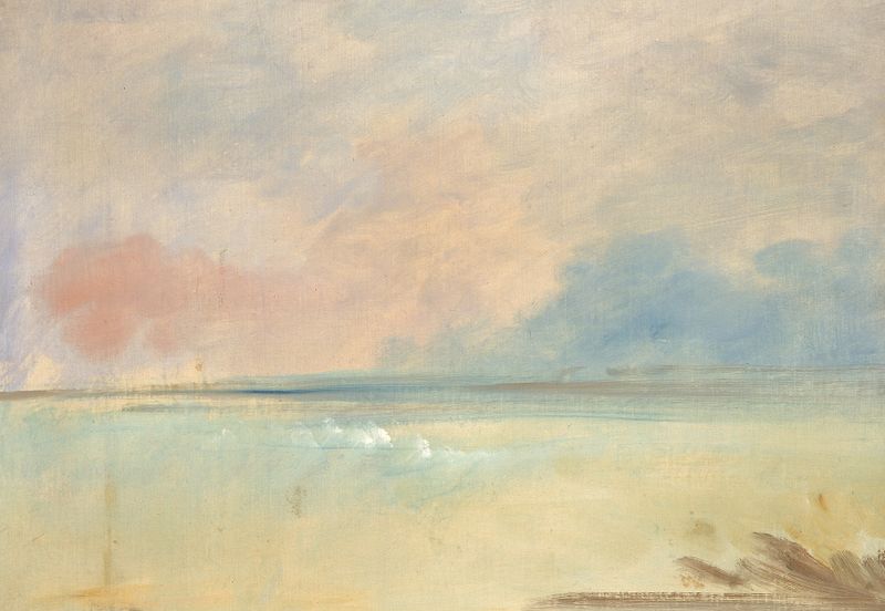 Landscape Background 6 de George Catlin, pintura a óleo que retrata colinas e luz do sol.