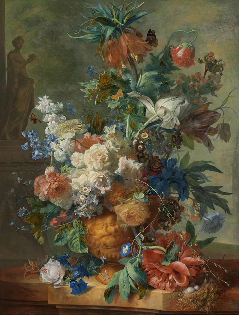 Still Life with Flowers, oil on panel by Jan van Huysum