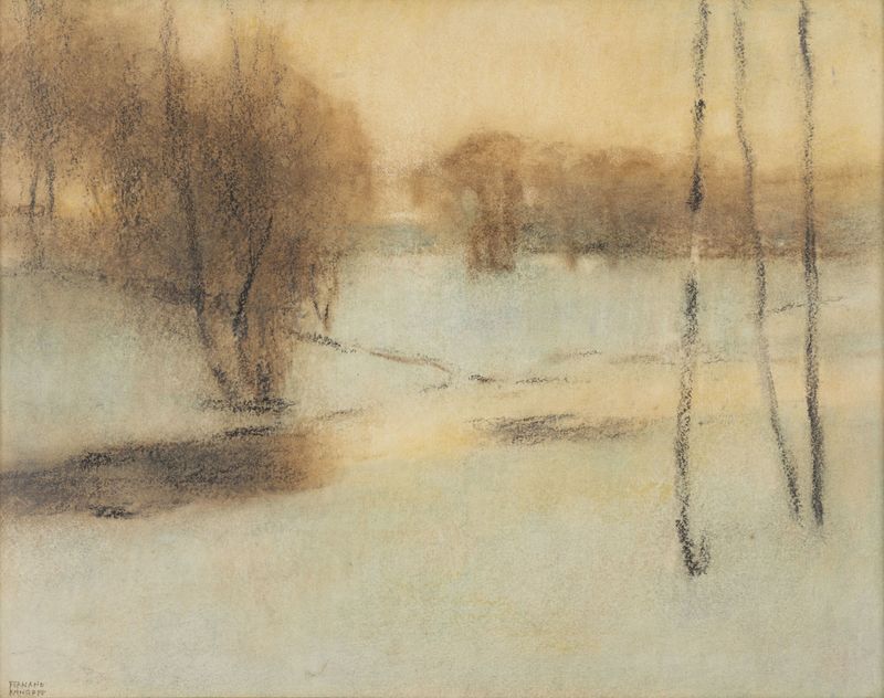 Snow landscape by Fernand Khnopff, 1917, Symbolism