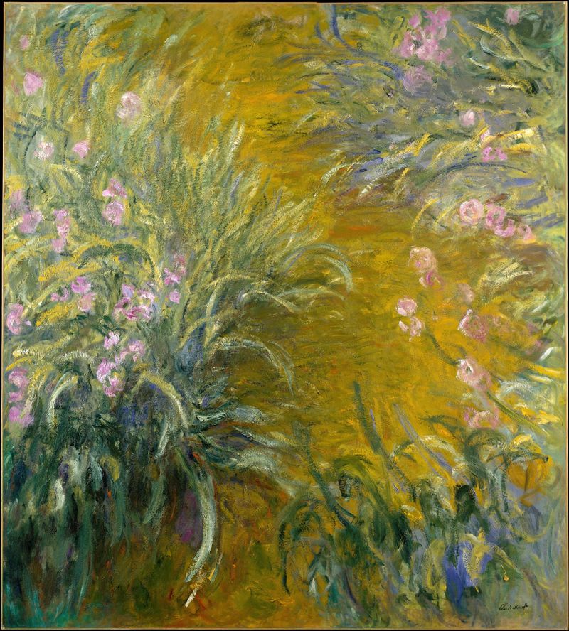 óleo de iris en un jardín de Claude Monet