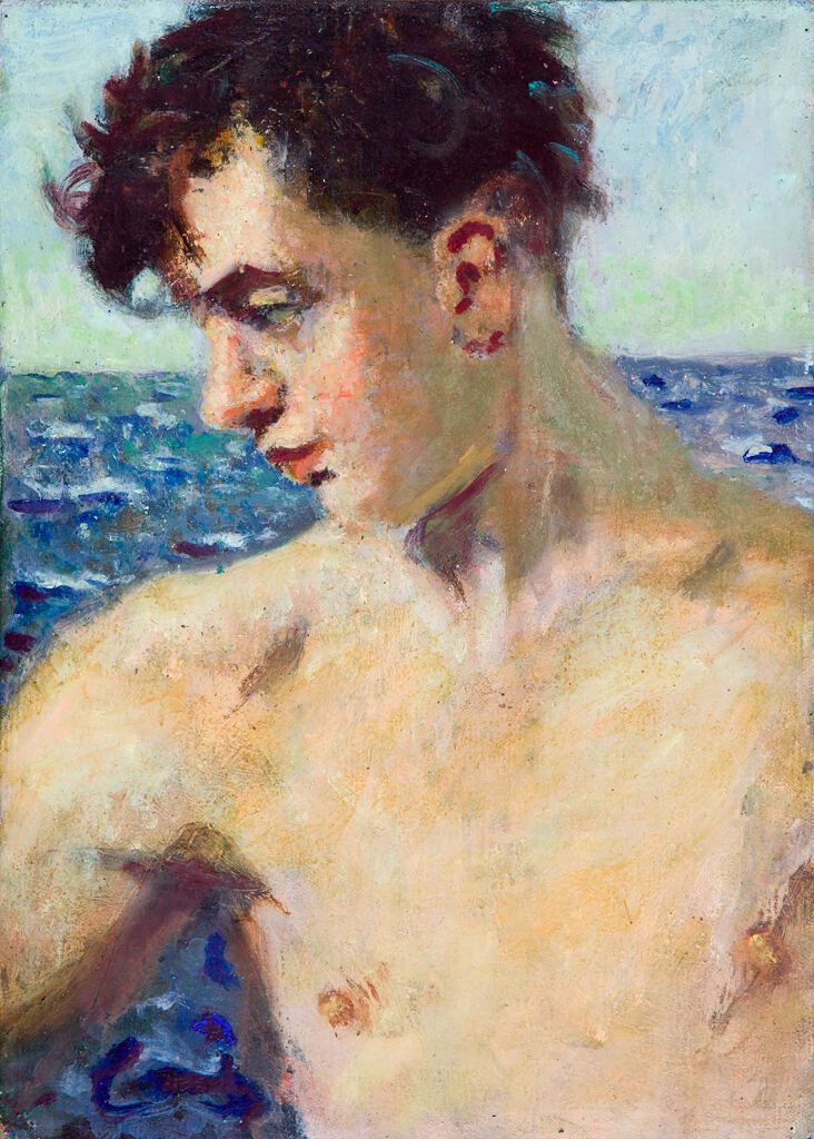Retrato de um jovem por Denman Waldo Ross, óleo sobre tela
