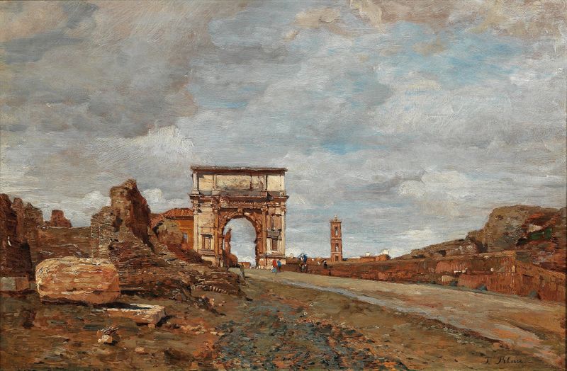Arco de Tito Vespasiano de Tina Blau, Romantismo, pintura a óleo