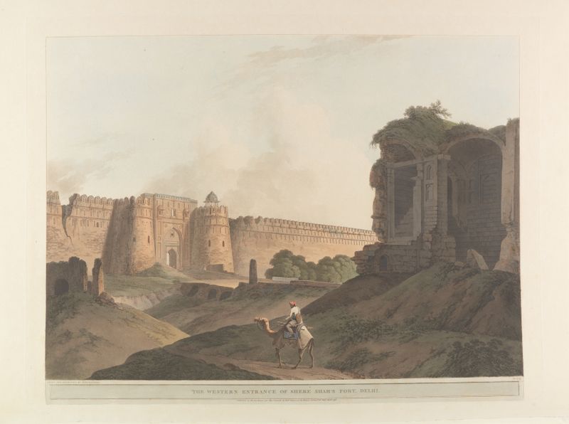 Oriental scenery Pl.13 de Thomas Daniell, pintura a óleo com folhagem exuberante e luz.