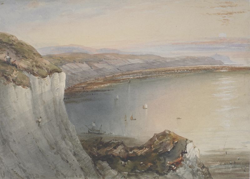 Paisagem de Speeton Cliffs, pintura a óleo de Henry Barlow Carter