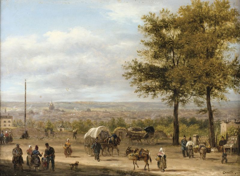 Vue des hauteurs de Paris by Giuseppe Canella, oil on canvas depicting a panoramic view of Paris.