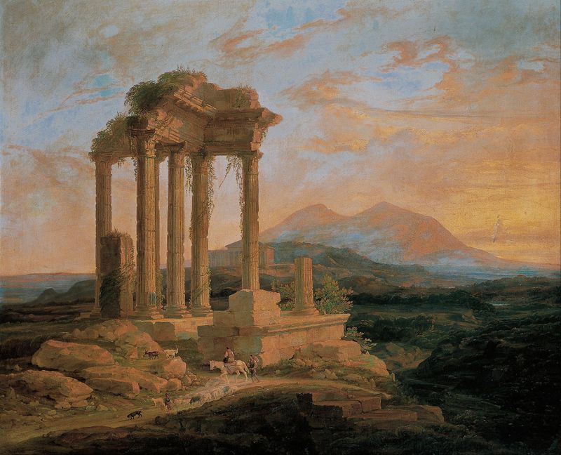 Landscape with Ruins, óleo sobre tela de Lluís Rigalt