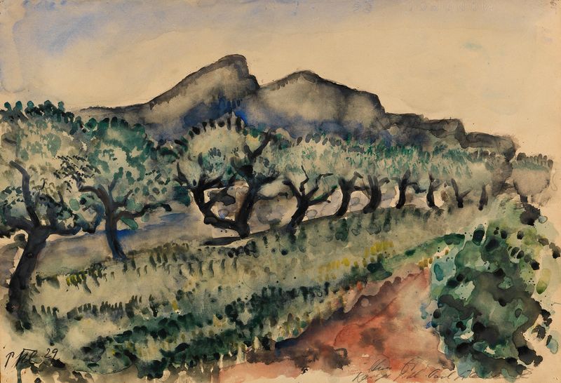 Cena botânica com folhagem vibrante de Paul Kleinschmidt, 1929