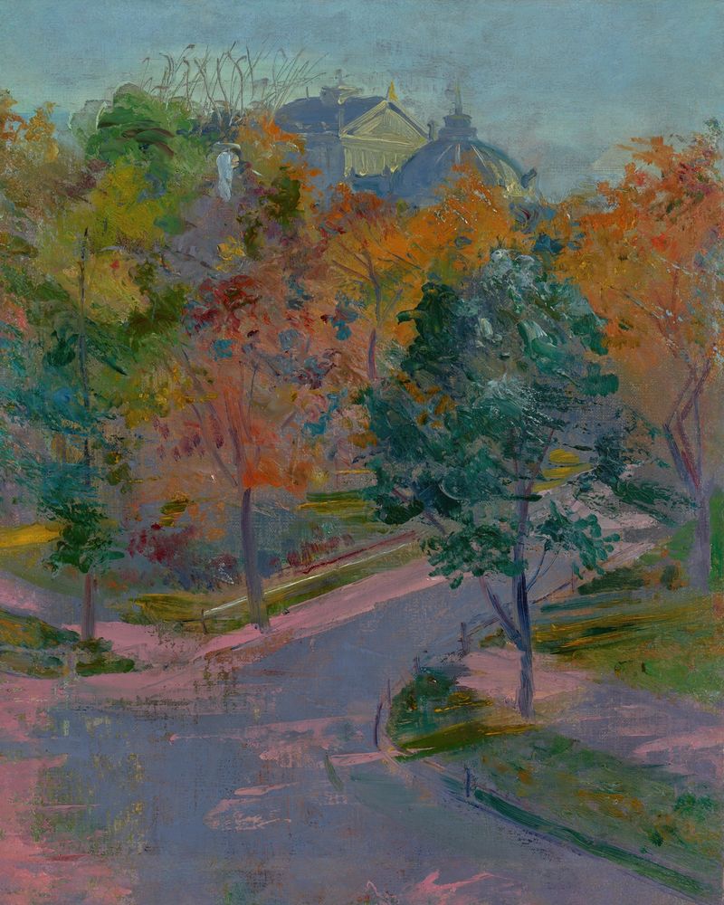 View of the Municipal Theatre Krakow, oil painting by Stanisław Wyspiański