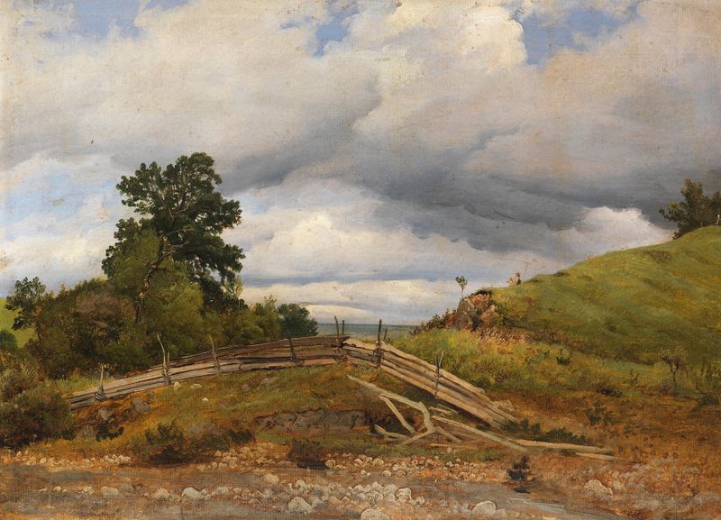 Landscape of Am Chiemsee in Bayern by Georg Heinrich Crola, oil painting