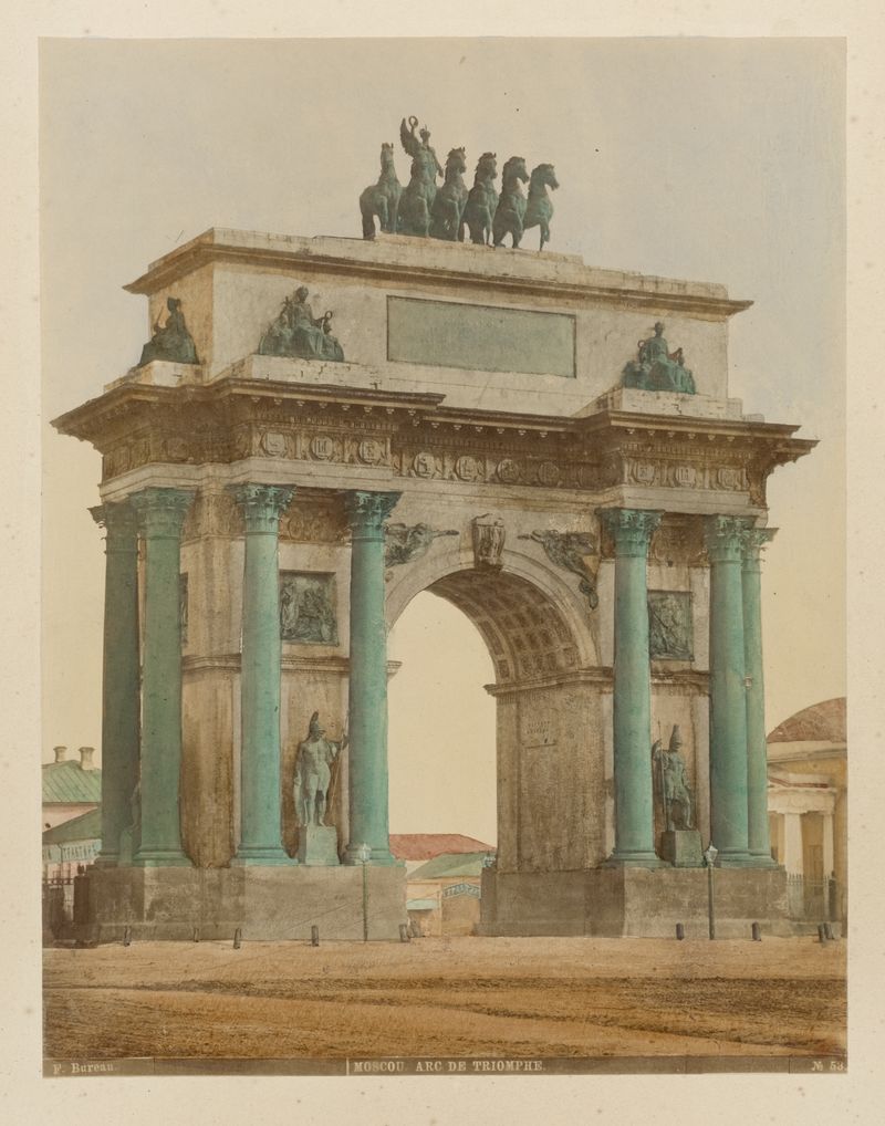 Arc de triomphe al atardecer, pintura al óleo de J. Daziaro