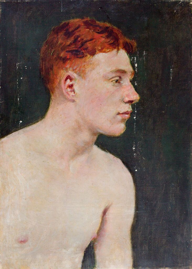 Retrato de Meio Corpo de um Jovem de Denman Waldo Ross, óleo sobre tela