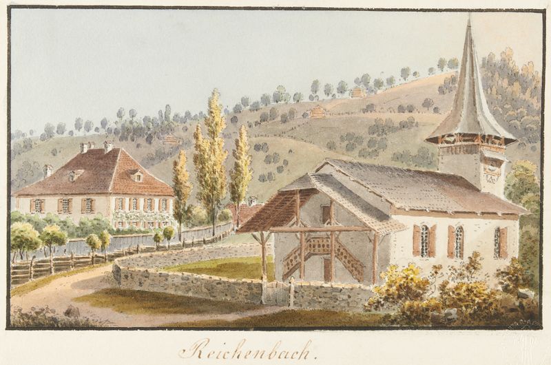 Paisagem de Jakob Samuel Weibel, Romantismo, apresentando verdes e marrons suaves.