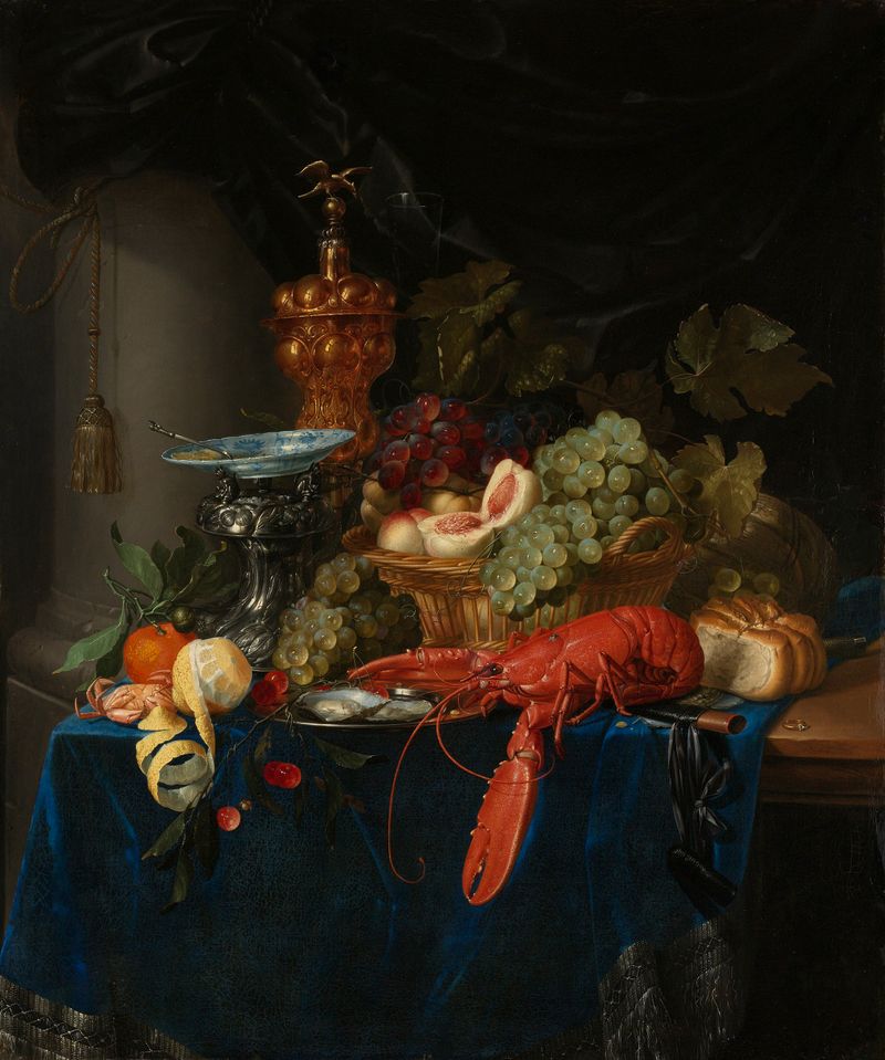 Natureza morta com goblet dourado, óleo sobre tela de Pieter de Ring