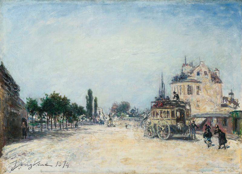 L’ Omnibus De La Glacière À La Barrière Rochechouart de Johan Barthold Jongkind, óleo sobre tela