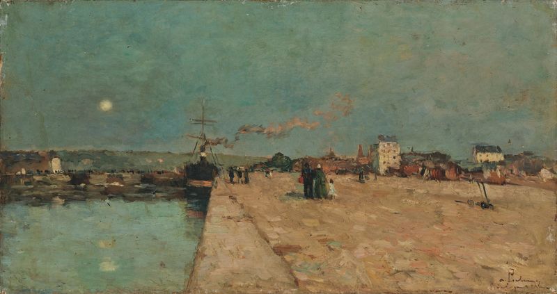 Lever de lune à Boulogne-sur-Mer by Albert Lebourg, oil painting depicting moonlight over tranquil water