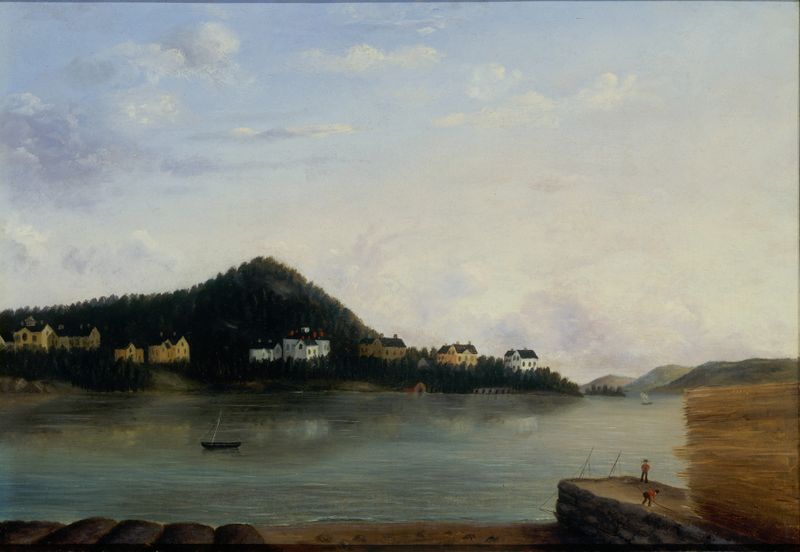 Paisagem de Edward Mitchell Bannister, pintura a óleo que retrata um céu luminoso e a natureza.