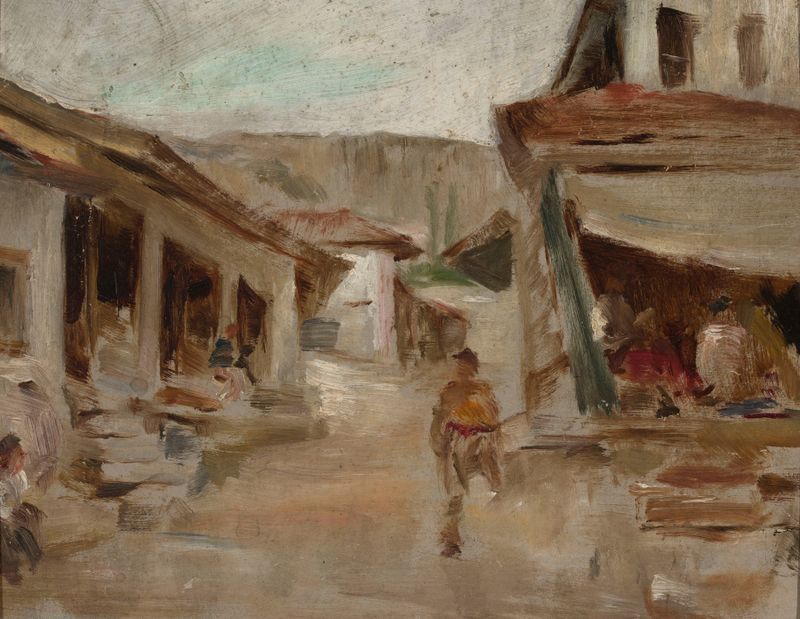 Paisaje de Bakhchisaray de Jan Ciągliński, pintura al óleo
