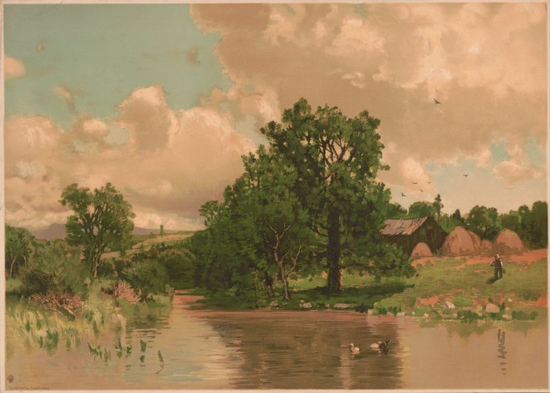 Landscape with lush foliage and dappled light by George Herbert McCord, oil painting