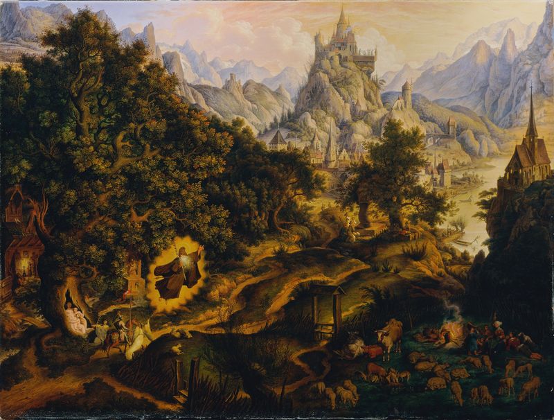Figura etérea de Tannhäuser en óleo sobre lienzo de Karl Russ