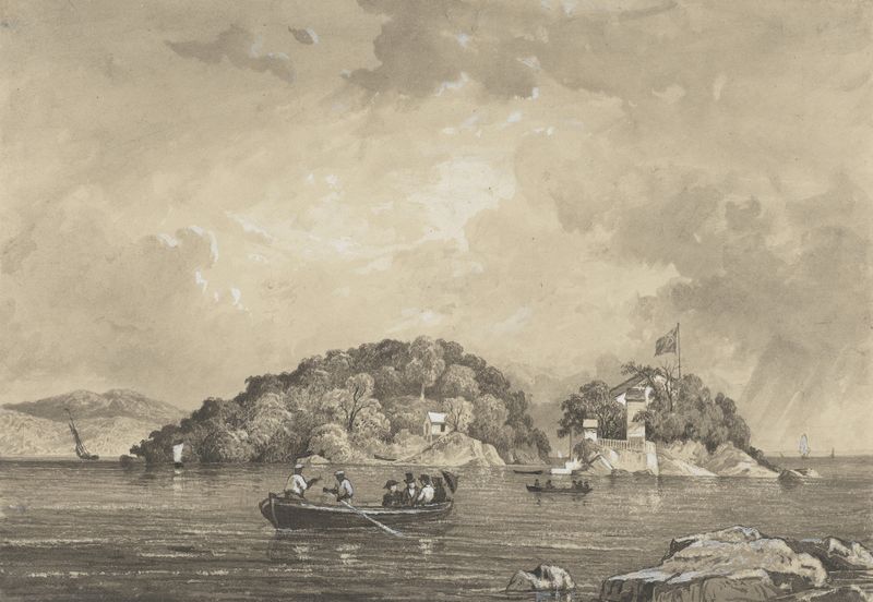 Landscape of Caledonia and Craig Islands by Michel Jean Cazabon, oil painting
