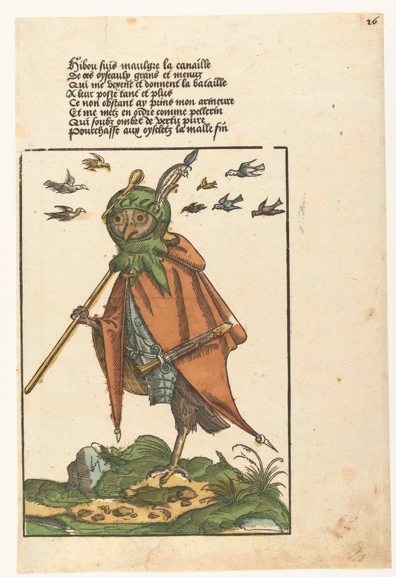 Engraving by Monogrammist MH depicting a soldier in ornate garments
