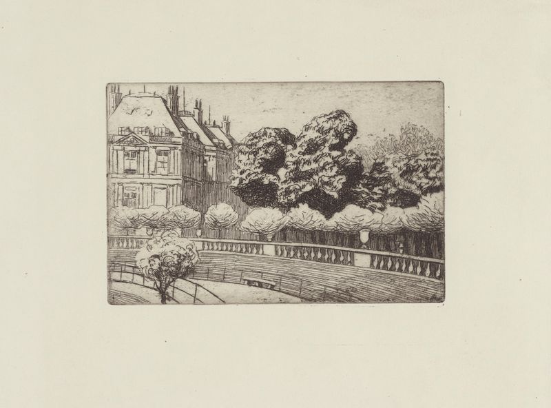Le Sénat vu du Luxembourg by Félix Vallotton, oil painting depicting elegant architecture