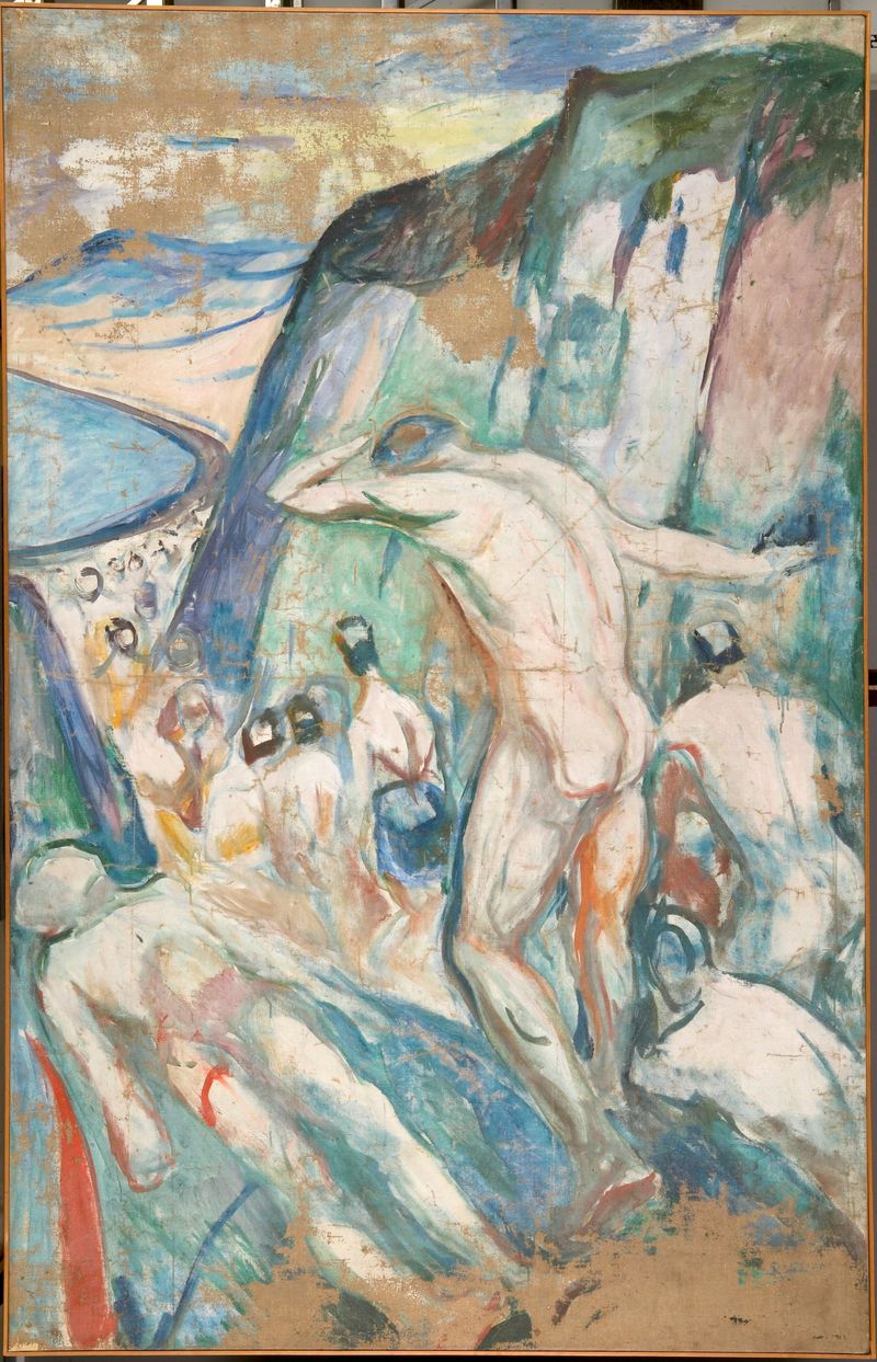 Expresionismo abstracto de Edvard Munch, pintura al óleo que representa una atmósfera tormentosa
