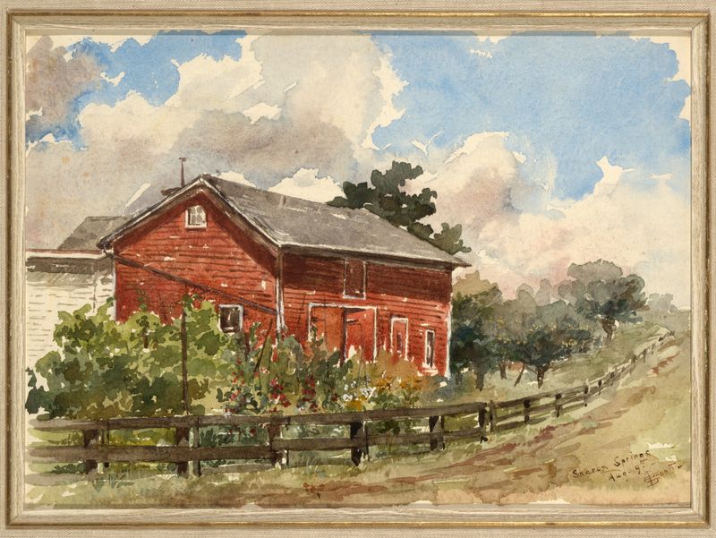 Sharon Springs, oil on canvas by Elizabeth Boott Duveneck, featuring dying flowers and soft light.