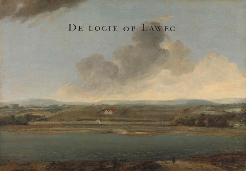 Two Views of Dutch East India Company Trading Posts, oil on canvas by Johannes Vinckboons