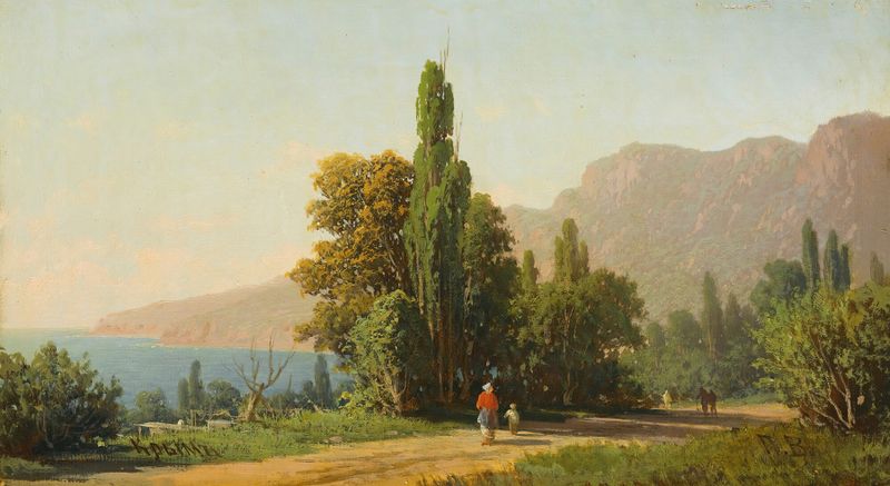 Landscape of Ai-Petri, Crimea, oil on canvas by Petr Petrovich Vereshchagin