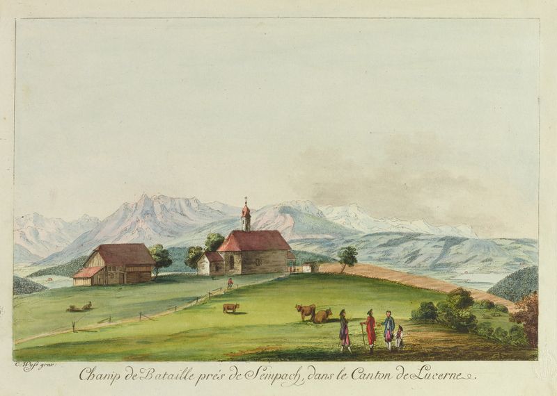 Landscape depicting a battlefield with muted colors by Caspar Leontius Wyss